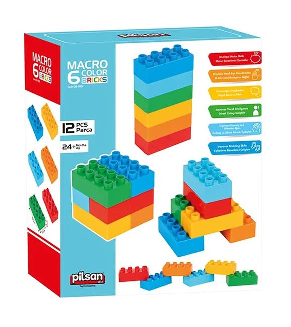Pilsan Oyuncak Makro 6 Renkli Tuğla Bloklar 03 555