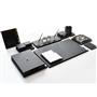 Tabac Leather And Crome Deskset Elegance Neat  1810