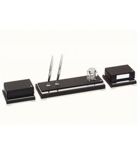Tabac Leather And Crome Deskset Arty Master 1819 Krom Ve Deri Masa Seti Sümen Takımları Ve Deri