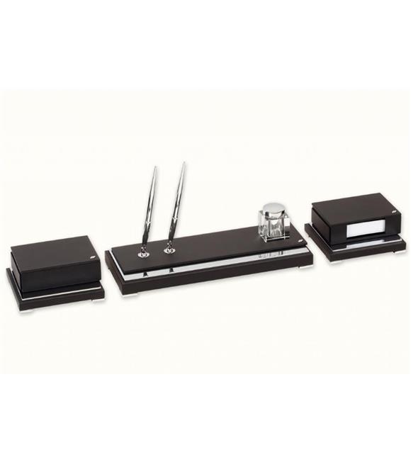 Tabac Leather And Crome Deskset Arty Master 1819 Krom Ve Deri Masa Seti Sümen Takımları ve Deri Ürünler