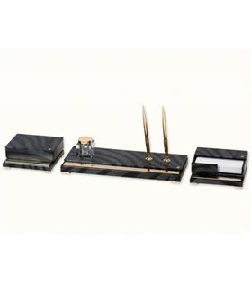 Tabac Gold And Leather Table Set Arty Master 1912 Altın Ve Deri Masa Seti Sümen Takımları Ve Deri