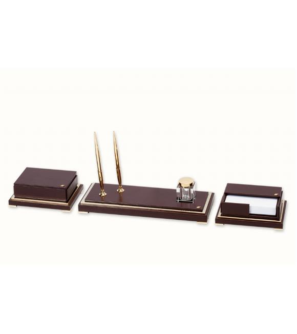 Tabac Gold And Leather Table Set Arty Master 1916 Altın Ve Deri Masa Seti Sümen Takımları ve Deri Ürünler