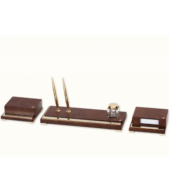 Tabac Gold And Leather Table Set Arty Master 1919 Altın Ve Deri Masa Seti Sümen Takımları ve Deri Ürünler