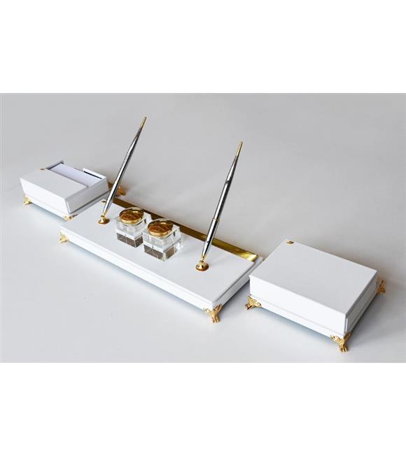 Tabac Gold And Leather Table Set Elegance Master 1932 Altın Ve Deri Masa Seti Sümen Takımları ve Deri Ürünler
