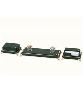 Tabac Gold And Leather Table Set Elegance Master 1935 Altın Ve Deri Masa Seti Sümen Takımları Ve Deri