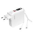 S-link G150 15000mAh Lightning+Type-C Kablolu Powerbank Beyaz PD22.5W LCD AC Prizli Pil Şarj Cihazı