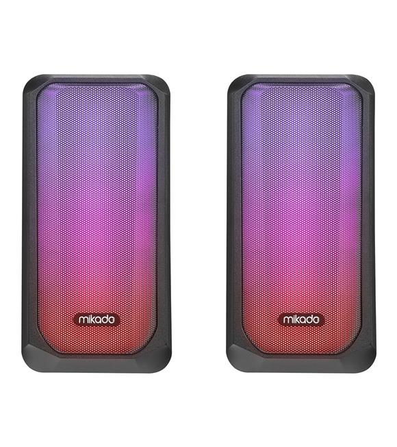 Mikado MD-356 2.0 5Wx2CH RGB Ledli Siyah USB Multimedia Oyuncu Speaker Hoparlör_2