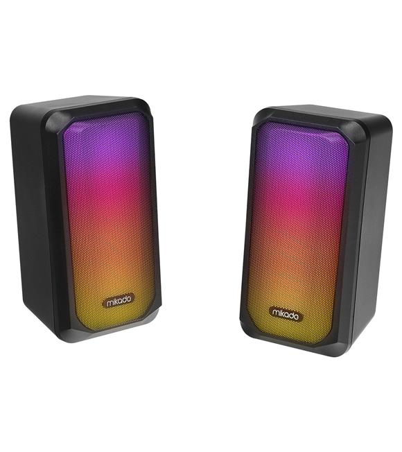 Mikado MD-356 2.0 5Wx2CH RGB Ledli Siyah USB Multimedia Oyuncu Speaker Hoparlör_3