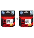 HP CZ101AE + CZ102AE 650 Siyah + Renkli Kartuş Seti