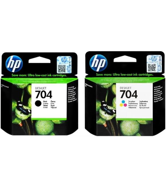 HP CN692AE + CN693AE 704  Siyah + Renkli Kartuş Seti