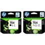 HP CN692AE + CN693AE 704  Siyah + Renkli Kartuş Seti