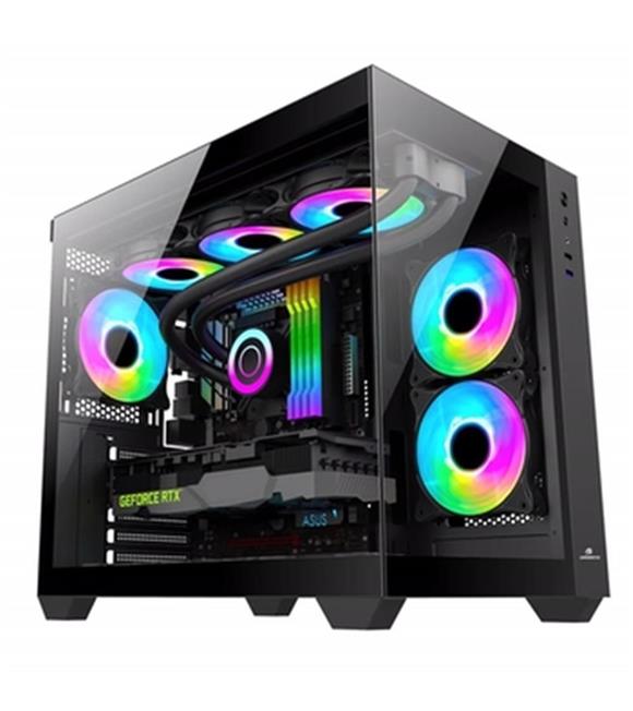 GameBooster GB-GH600BB Sea View USB 3.0, ATX 6 x ARGB Fanlı, Siyah Kasa