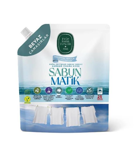 Doğal Zeytinyağı İçerikli Çamaşır Sıvısı Beyaz 1,5 lt