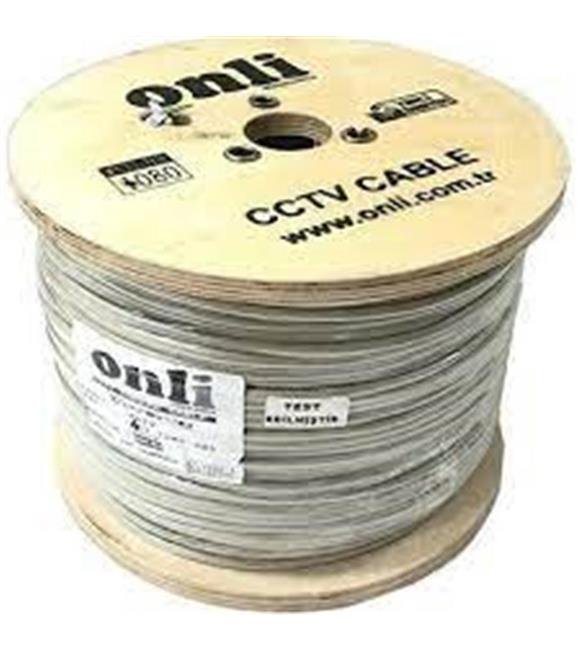 Ersan ER-5001 CU 2+1 1x0,50 mini Coax 2x0,50mm 500 metre CCTV Kamera Kablosu