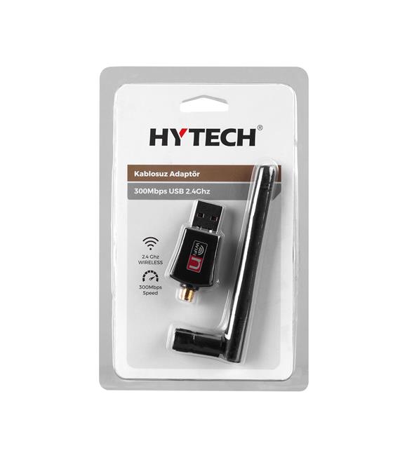 Hytech HY-310N 2.4GHz 300Mbps(2T2R) 2dBi Harici Antenli Usb Kablosuz Adaptör