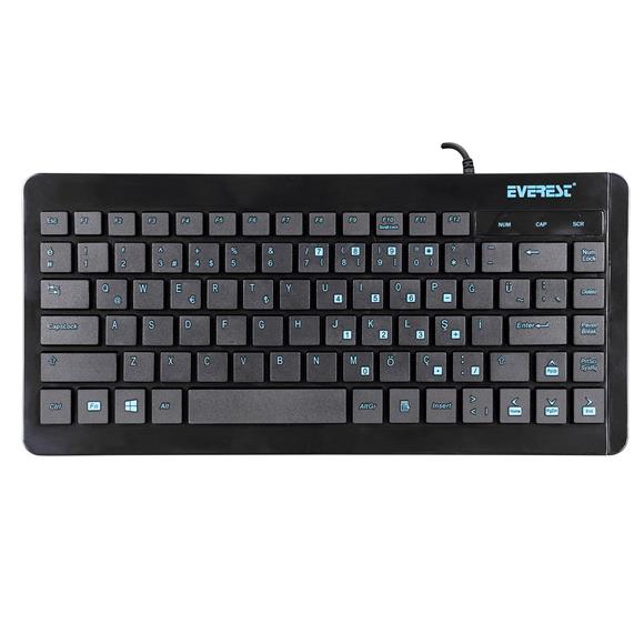 Everest KB-410 Siyah USB Q Mini Kablolu Klavye