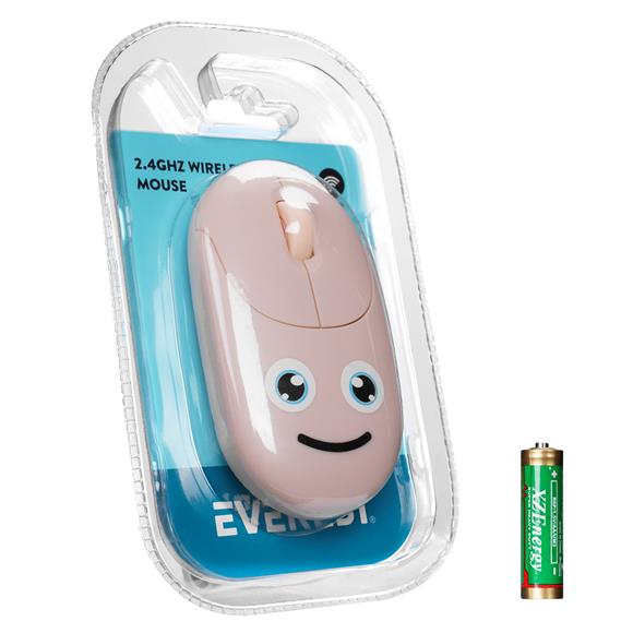 Everest SM-26 FASHION 2.4Ghz Pembe Kabartmalı Kablosuz Mouse