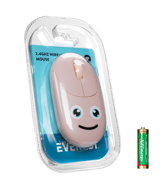 Everest SM-26 FASHION 2.4Ghz Pembe Kabartmalı Kablosuz Mouse