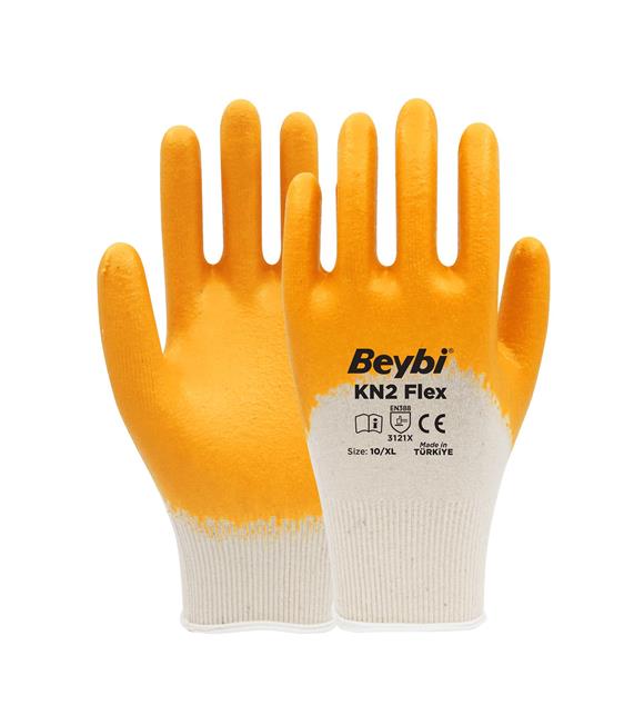 Beybi Nitril PMK KN2 Flex 9 Beden Nitril Kaplı Pamuk Eldiven (3121x)¾ Nitril Kaplıdır