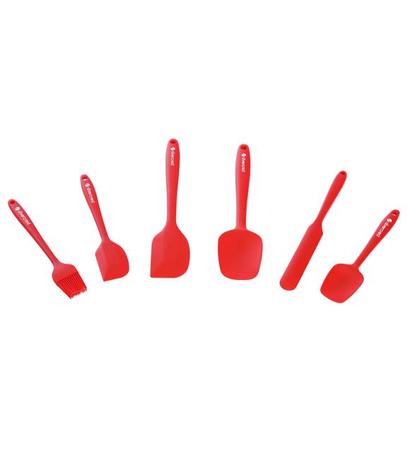 Silver Crest SPT-01 Silikon & Paslanmaz Çelik 6lı Kırmızı Spatula Seti