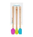 Silver Crest SPT-03 3 Lu Renkli 26CM Uzun Silikon Bambu Spatula Seti_5)