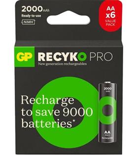 GP AA 2000 mAh Pro Şarjlı Kalem Pil 4+2li Paket  Paket GP210AAHCBR21-2GVPTLB6