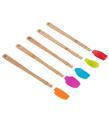 Silver Crest SPT-02 5 Li Renkli 26CM Uzun Silikon Bambu Spatula Seti