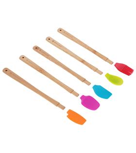 Silver Crest SPT-02 5 Li Renkli 26CM Uzun Silikon Bambu Spatula Seti