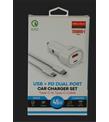 Megatech T05M45-T Beyaz 45W PD-USB Araç Çakmaklık Şarj Başlığı Hızlı Şarj(TYPE-C TO TYPE-C KABLO) Adaptörler