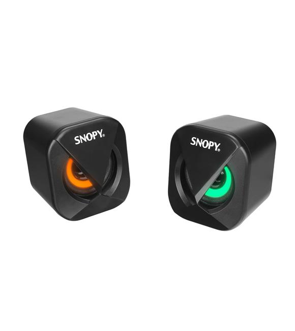 Snopy SN-83U 2.0 Mini Led Işıklı 2Wx2CH Siyah USB Gaming Speaker Hoparlör