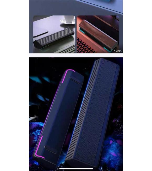 Philips Spa5308 Usb+3.5MM+Bluetooth Şarjlı RGB Işıklı Soundbar Hoparlör