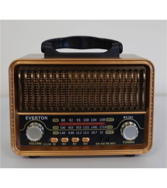 Everton Rt-751 -Fm-Am-Sw-Usb-Tf Card-Aux Nostaljik Radyo Solar (Güneş Paneli)_1