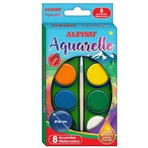 Alpino Sulu Boya 8 Renk AQ-08 Okula Dönüş Kampanyası Boya Gereçleri