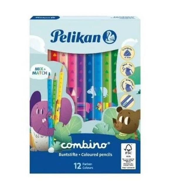 Pelikan Kuru Boya Kalemi Combino Jumbo Üçgen 12 Li