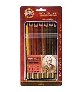 Koh-I Noor Set Aquarel Pencils Kahverenk Line 3722 12