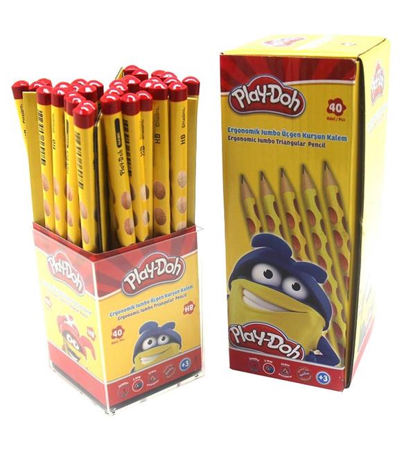 Play-Doh Kurşun Kalem Oluklu Jumbo Üçgen 40 Lı PLAY-KK014