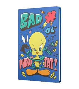 Mabbels Sert Kapak Butik Defter Tweety Bad Puddy Tat Mavi 80 YP 15x21 DFT-388128