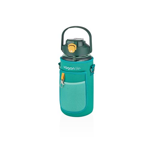Vagonlife VGN2115 1500ml Yeşil Pipetli Kılıflı Matara Okula Dönüş Kampanyası Mataralar