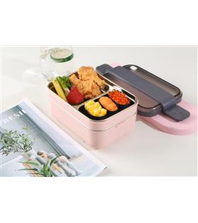 Vagonlife BL20183 1200ml 2 Katlı Pembe Çelik Saklama Kabı