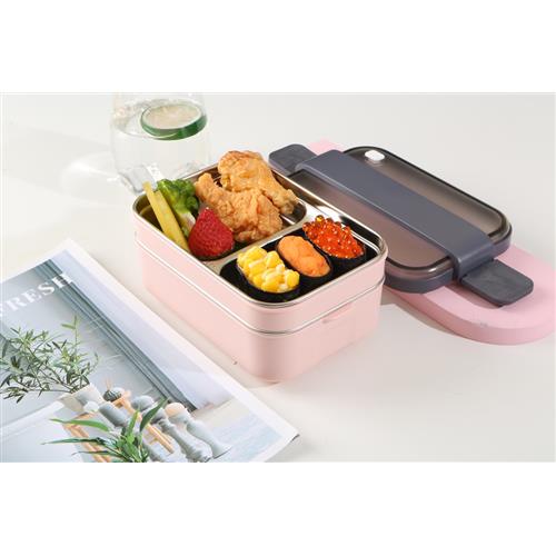 Vagon Life Vagonlife BL20183 1200ml 2 Katlı Pembe Çelik Saklama Kabı Okula Dönüş Kampanyası Saklama Kapları