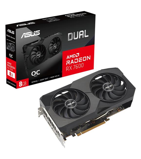 Asus Radeon RX7600 DUAL OC Edition 8GB GDDR6 128 Bit DUAL-RX7600-O8G Gaming Ekran Kartı