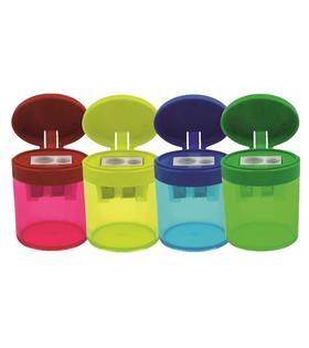 Bu-Bu Kalemtıraş Şeffaf Elips Çiftli Hazneli 4 Renk BUBU-KT0003