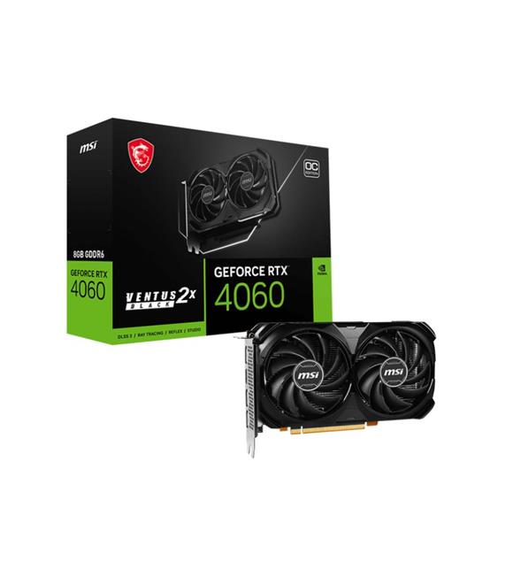 Msi GeForce RTX4060 VENTUS 2X BLACK 8GB OC GDDR6 DLSS 3 128 Bit Ekran Kartı