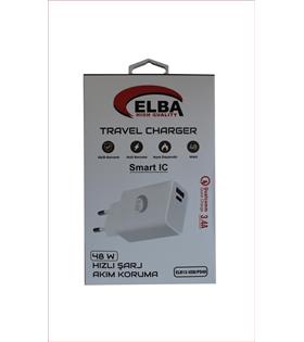 Elba ELB13 Elb-48w 3.4A USB-Pd48 (Usb+Type-C) Akıllı Koruma- Isıya Dayanklı Hızlı Şarj Ev Şarj Kafa