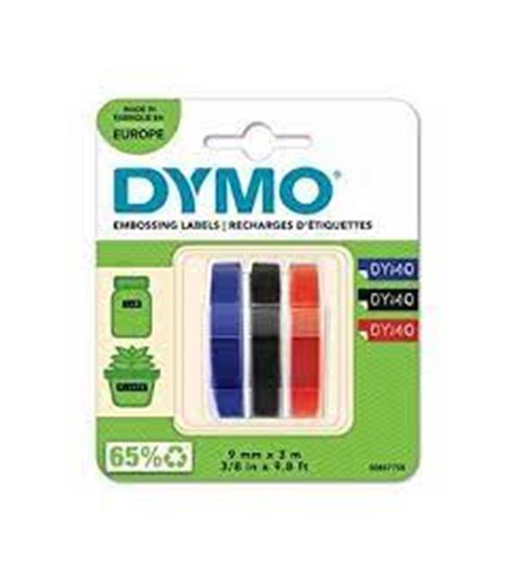DYMO S0847750 Kabartma Şerit, 9 mmx3 mt 3 lü Bls K-S-M