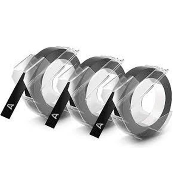 DYMO S0847730 Kabartma Şerit Rhino 9 mmx3 mt 3lü Siyah Şerit