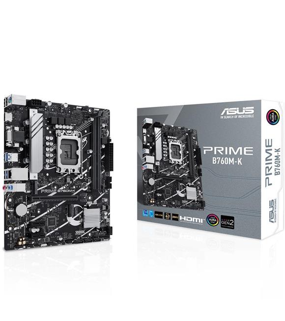 Asus Prime B760M-K D5 Intel B760 Soket 1700 DDR5 8000(OC)MHz mATX Gaming (Oyuncu) Anakart