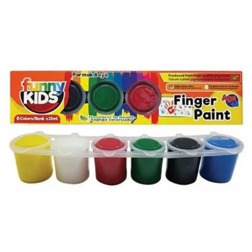 Funny Kids Parmak Boyası 25 ML 6 Renk Okula Dönüş Kampanyası Boya Gereçleri