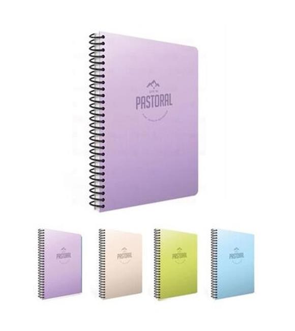 Gıpta Pastoral Spiralli Plastik Kapak Defter A4 72 YP Kare