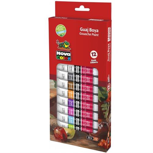 Nova Color Guaj Boya Tüp 12 Li 12 ML NC-781 Okula Dönüş Kampanyası Boya Gereçleri